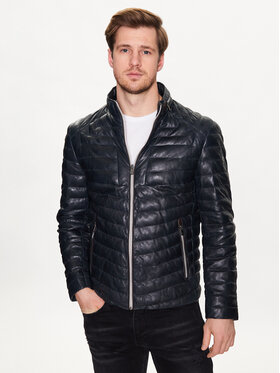 Milestone Milestone Lederjacke Malik 991019 60215 Dunkelblau Regular Fit