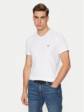 Guess Guess Tričko Caleb U97M01 KCD31 Biela Slim Fit