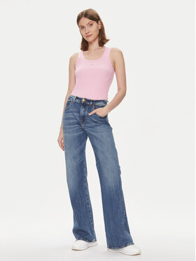 Pinko Jeans Hlače Wanda 101733 A1LP Mornarsko Modra Wide Leg