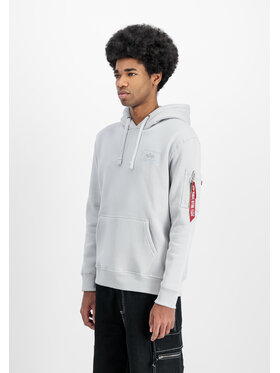 Alpha Industries Alpha Industries Mikina Back Print Hoodie Šedá Regular Fit