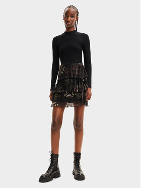 Desigual Desigual Ежедневна рокля 23WWVKAB Черен Regular Fit