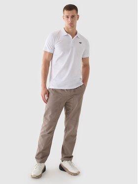 4F 4F Polokošeľa 4FWMM00TPTSM367-10S Biela Regular Fit