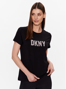 DKNY DKNY Póló P9BH9AHQ Fekete Regular Fit