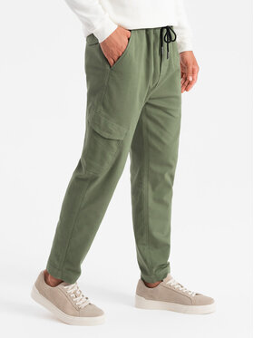 Ombre Ombre Joggers kalhoty OM-PAJO-0199 Khaki Regular Fit