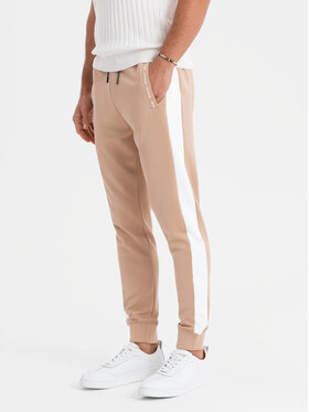 Ombre Ombre Teplákové kalhoty OM-PASK-0229 Béžová Regular Fit