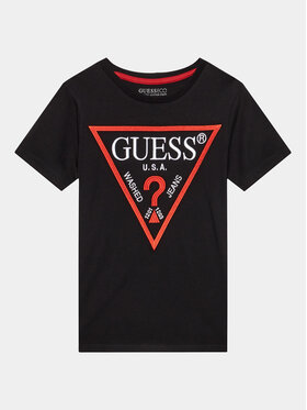 Guess Guess Tričko L3BI41 K8HM4 Čierna Regular Fit
