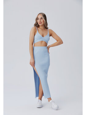 LAURELLA LAURELLA Komplet bluzka i spódnica 4SS027 Niebieski Regular Fit
