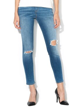 Wrangler Wrangler Jeansy HIGH RISE SKINNY Niebieski Skinny Fit