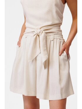 LE POSSÉ LE POSSÉ Pantaloncini di tessuto B Beige chiaro Loose Fit