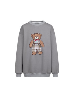 Bejbi Story Bejbi Story Bluza Bluza oversize Arthur Teddy dla mamy i taty bez kaptura Szary Oversize