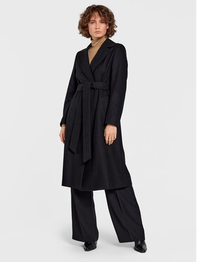 Calvin Klein Calvin Klein Vlnený kabát Essential K20K204635 Čierna Regular Fit