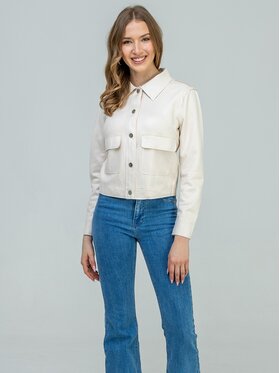 Perso Perso Kurtka przejściowa BLE262676F Kremowy Regular Fit