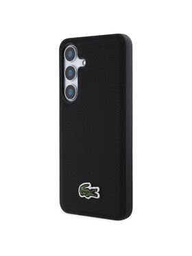 Lacoste Lacoste Etui na telefon Iconic Petit Pique Woven Logo CBDY Strap MagSafe Czarny