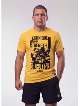 PITBULL PITBULL T-Shirt TECHNIQUE OVER STRENGHT Żółty Regular Fit