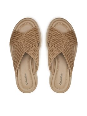 Calvin Klein Natikače Bubble Slide-Woven HW0HW01468 Smeđa