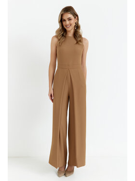 Makover Makover Kombinezon K184 Beżowy Modern Slim Fit