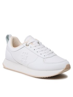 Tommy Hilfiger Tommy Hilfiger Сникърси Casual Leather Runner FW0FW07285 Бял