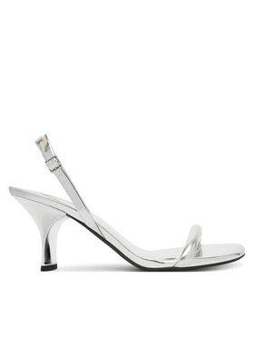 Calvin Klein Calvin Klein Sandále Sculpt Kitt Heel Strappy Lth Met HW0HW02709 Strieborná