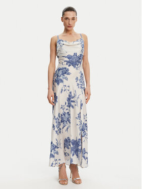 Guess Guess Večerní šaty W5GT10 WF1T2 Écru Slim Fit