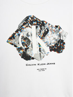 Calvin Klein Jeans Majica Dugih Rukava Crystal Graphic IG0IG02306 Bijela Regular Fit