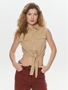 Brave Soul Brave Soul Hemd LWT-548ELIZABETH Beige Straight Fit
