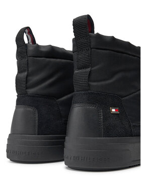 Tommy Hilfiger Škornji Za Sneg Flag Nylon Mini Snowboot FW0FW08334 Črna