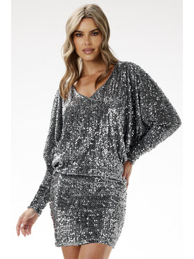 Awama Awama Večerné šaty A700 Sivá Basic Fit