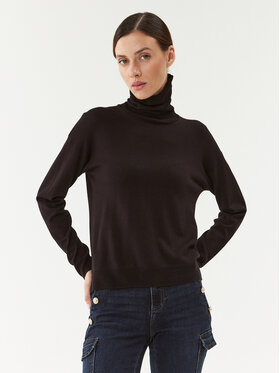 United Colors Of Benetton United Colors Of Benetton Krekls ar augstu apkakli 103CD200R Melns Regular Fit