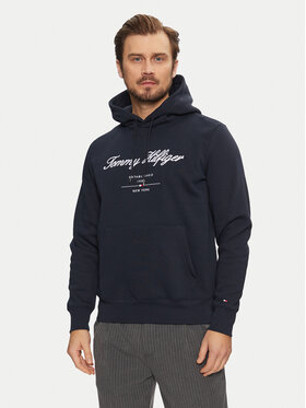 Tommy Hilfiger Tommy Hilfiger Bluză Script Logo MW0MW33631 Bleumarin Regular Fit