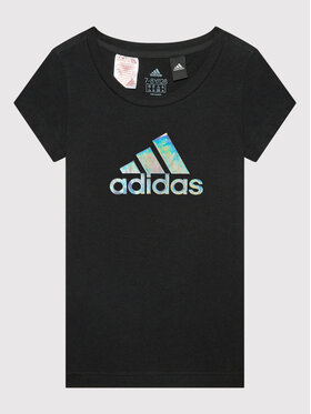 adidas adidas T-Shirt Dance Metallic Print HD4407 Czarny Regular Fit