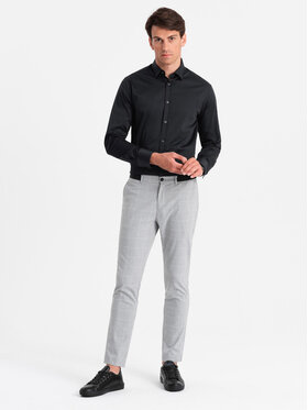 Ombre Ombre Koszula OM-SHOS-0176 Czarny Slim Fit