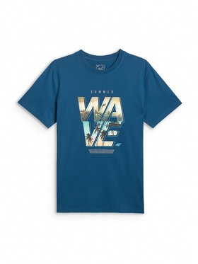 4F 4F T-Shirt SUMMER CODE Turkusowy Regular Fit