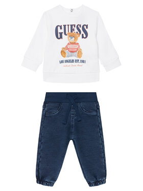 Guess Guess Completo felpa e pantaloni di tessuto I5BG01 KAD74 Bianco Regular Fit
