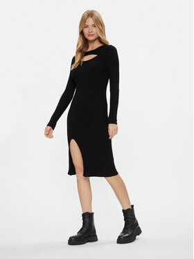 ONLY ONLY Плетена рокля 15307302 Черен Regular Fit