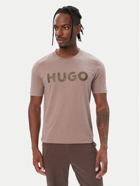HUGO HUGO Тишърт Dulivio 50467556 Кафяв Regular Fit