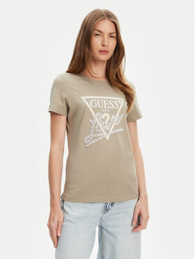 Guess Guess Tricou W5YI40 I3Z14 Verde Regular Fit