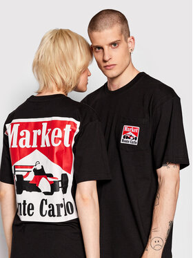 Market Majica Unisex Racing Logo 399001071 Črna Relaxed Fit