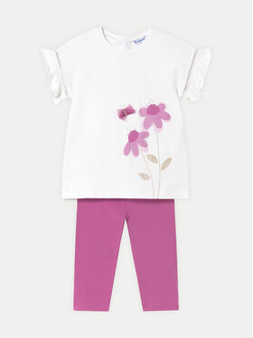Mayoral Mayoral Set tricou și leggings 1734 Roz Regular Fit