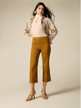 Oltre Oltre Pantaloni di tessuto P734R009309N028 Marrone Cropp Fit