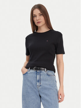 Tommy Hilfiger Tommy Hilfiger Marškinėliai New Cody WW0WW40587 Juoda Slim Fit