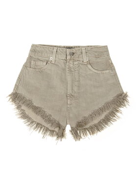 MissDenim MissDenim Szorty jeansowe High Waist Beżowy Regular Fit