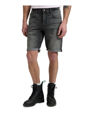 Lee Lee Szorty jeansowe 112376315 Szary Regular Fit