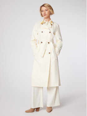 Simple Simple Tenchcoat PLD003 Weiß Regular Fit