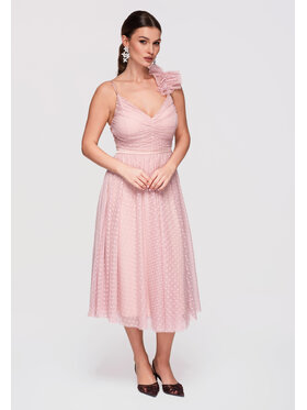 Ombre Ombre Sukienka wieczorowa LA-OM-DLR324 Beżowy Slim Fit
