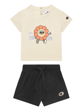 Champion Champion Set tricou și pantaloni scurți 405117 Bej Regular Fit