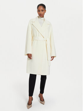 Marella Marella Palton de lână Marna 2423016011 Écru Regular Fit
