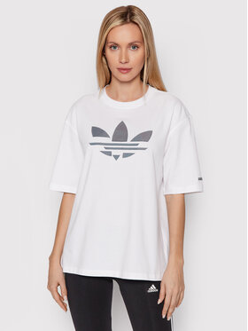 adidas adidas T-Shirt adicolor Iridescent Shattered Trefoil H35894 Λευκό Relaxed Fit