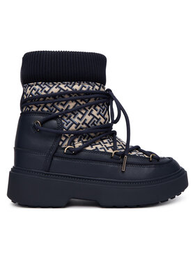 Tommy Hilfiger Tommy Hilfiger Škornji za sneg Monogram Water Resist Snow Boot FW0FW09491 Mornarsko modra