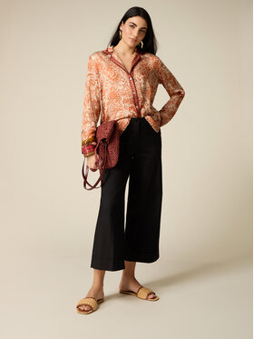 Oltre Oltre Pantaloni di tessuto P02BR009295N033 Nero Baggy Fit