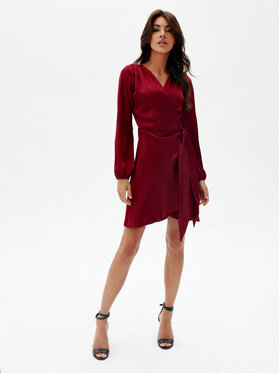 Roco Fashion Roco Fashion Sukienka koktajlowa Catlin Bordowy Regular Fit